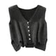 thumbnail image 4 of Suéter de mujer, chaleco informal con cuello en V, transpirable, para mujer, camisetas sin mangas de moda Gris, 4 of 9