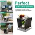 thumbnail image 5 of Tcbosik 18-Inch Square Rattan Side Table in Gray, Outdoor/Indoor 2-Tier Storage End Table with Glass Top & Open Shelf, for Living Room, Patio, Deck, Balcony, 5 of 7