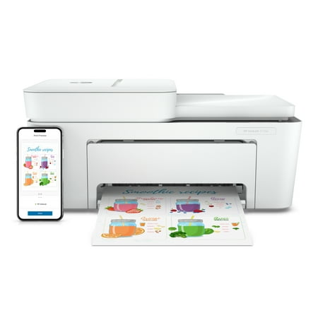 HP - DeskJet 4155e Wireless All-In-One Inkjet Printer with 3 months of Instant Ink Included with HP+ - White