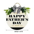 1PCS Happy Fathers Day Wooden Front Door Sign Rustic Round Wreath Wall
