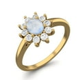 thumbnail image 2 of Mooneye 0.45 Cts Oval Moonstone 925 Sterling Silver Gold Vermeil Halo Engagement Women Ring, 2 of 3