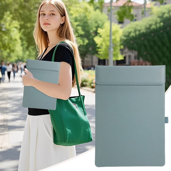 YEESHU PU Leather Letter Size Clipboard 9.5x13.5 Inch Business Padfolio Folder Writing Board Style Meeting Memo Desk