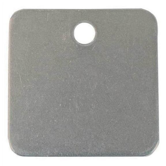 Blank Tag, Aluminum, 1 1/4 in H x 1 1/4 in W, Silver, Square, 100 PK