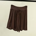 thumbnail image 3 of Womens Knee Length Shorts Dressy Women’s High Waist Pajama Shorts, Regular Fits Comfy Exercise Bottoms, Casual Daily Workout Loungewear Boxer Shorts Coffee 3XL, 3 of 5