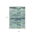 thumbnail image 3 of HomeRoots 612480 5 x 8 ft. Sage, Teal Blue & Navy Blue Abstract Washable Indoor & Outdoor Rectangle Area Rug, 3 of 5