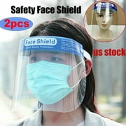 2 Safety Face Shield Screen Protector,Full Face Transparent Breathable Anti-Saliva Protect Screen for doctor nurse