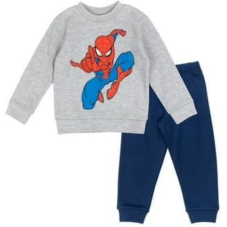 Marvel Spidey and His Amazing Friends, felpa con cappuccio e pantaloni, in pile, per bambini piccoli (2T - 7-8), Grigio/blu., 3 anni