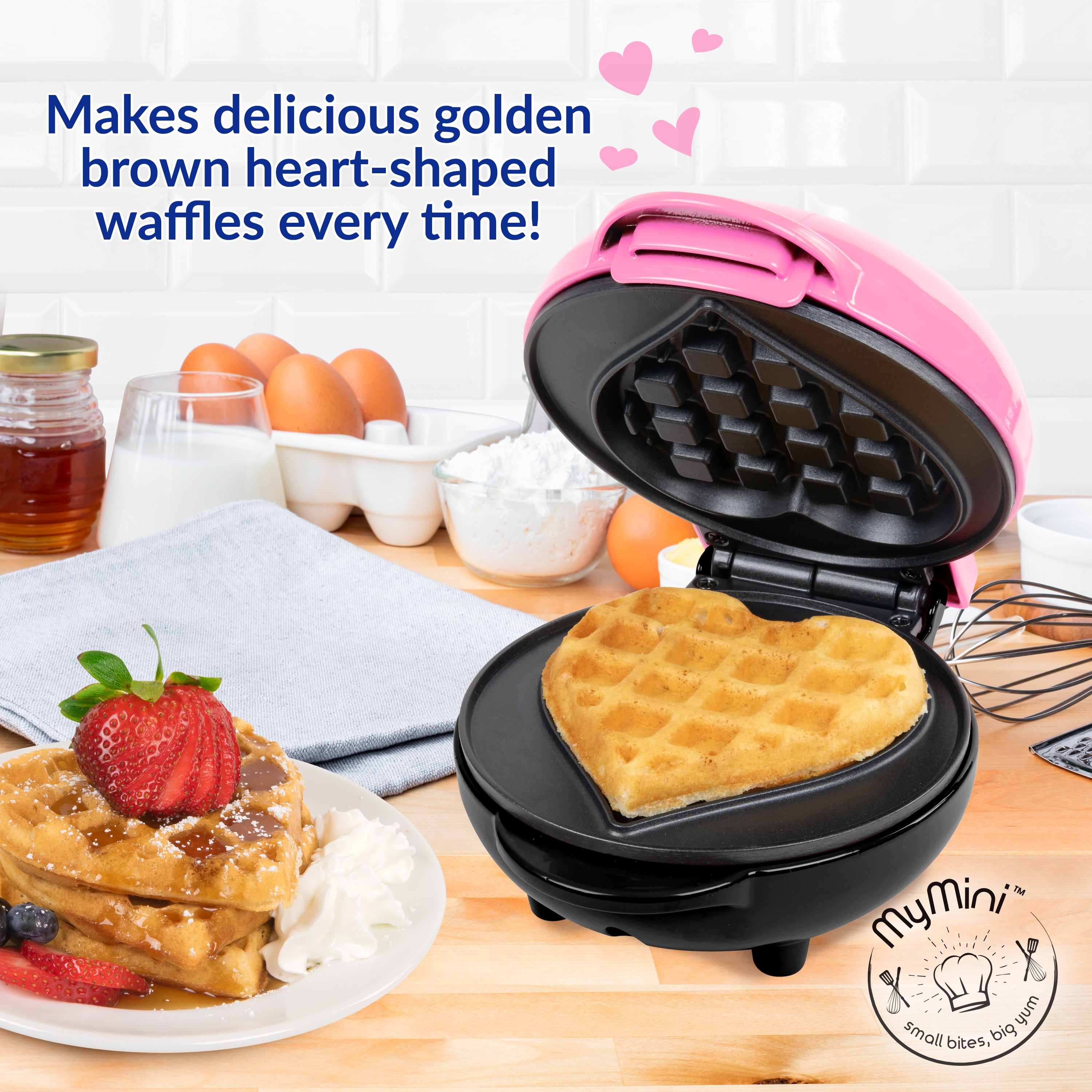 Waffle Maker - 4 Pieces - Hearts on Sticks - Maxima