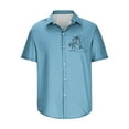thumbnail image 3 of WREESH Men's Button Down Shirts Fashion Comfortable Printed Short Sleeve Turndown Collar Shirts Trendy Casual Tops Light Blue, 3 of 5