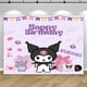 thumbnail image 4 of Fondo con temática de Kuromi, Hello Kitty, niña, fiesta de primer cumpleaños, baby shower, fondo para fotografía, estudio fotográfico, pancarta decorativa, 4 of 5