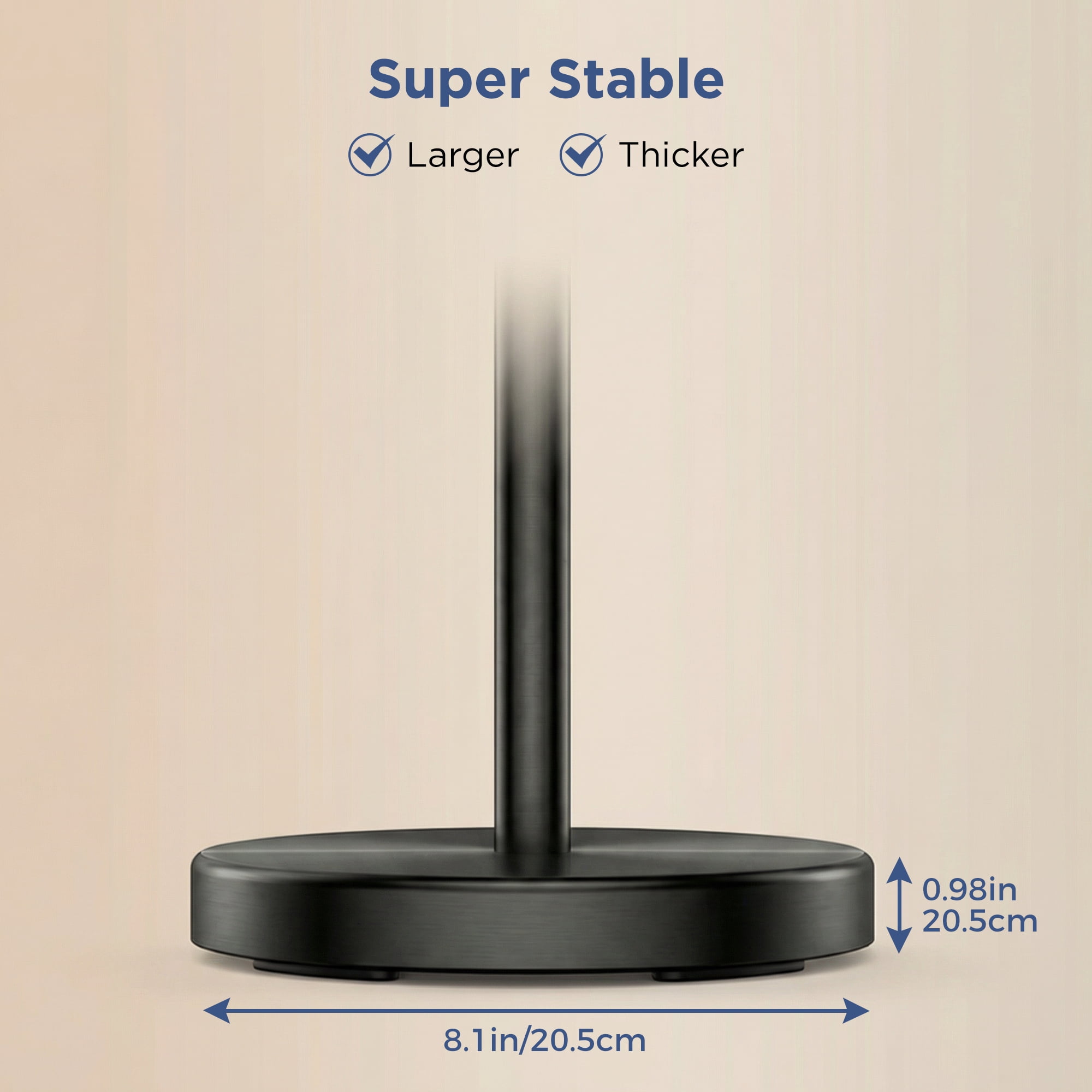 TVOFEK Freestanding Toilet Paper Holder Stand, Toilet Roll Holder Stainless Steel, Post Pivoting Design & Stable Weighted Base, Matte Black