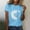 Sky Blue(New), variant on PNTUTB Women'S Lover Printed T-Shirt Round Neck Short Sleeved