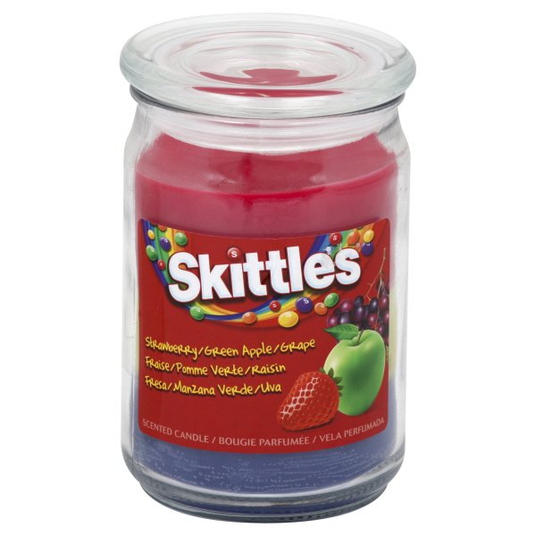 Skittles Scented Candle 16oz Triple Pour Jar Strawberry/Green Apple
