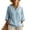 Light Blue, variant on Asymmetric Wrap Tunic for Women - V-Neck Button Detail Cotton Linen Blend Top, Loose Fit Boho Blouse for Women's Summer Resort & Casual Wear White XXL