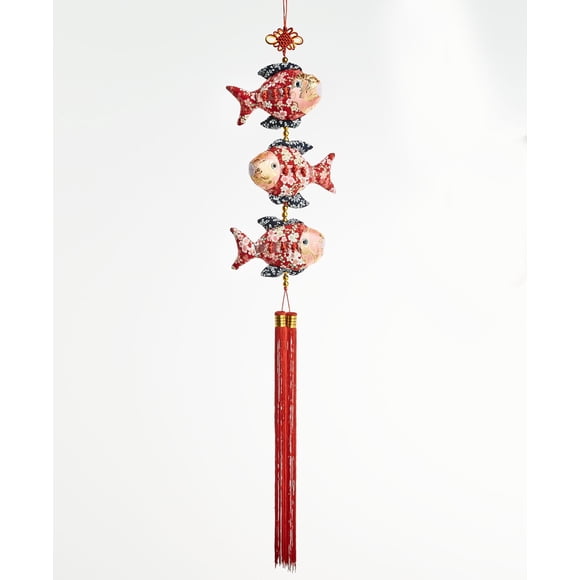 Holiday Lane Lunar New Year Three Fish Wall Decor with Tassel