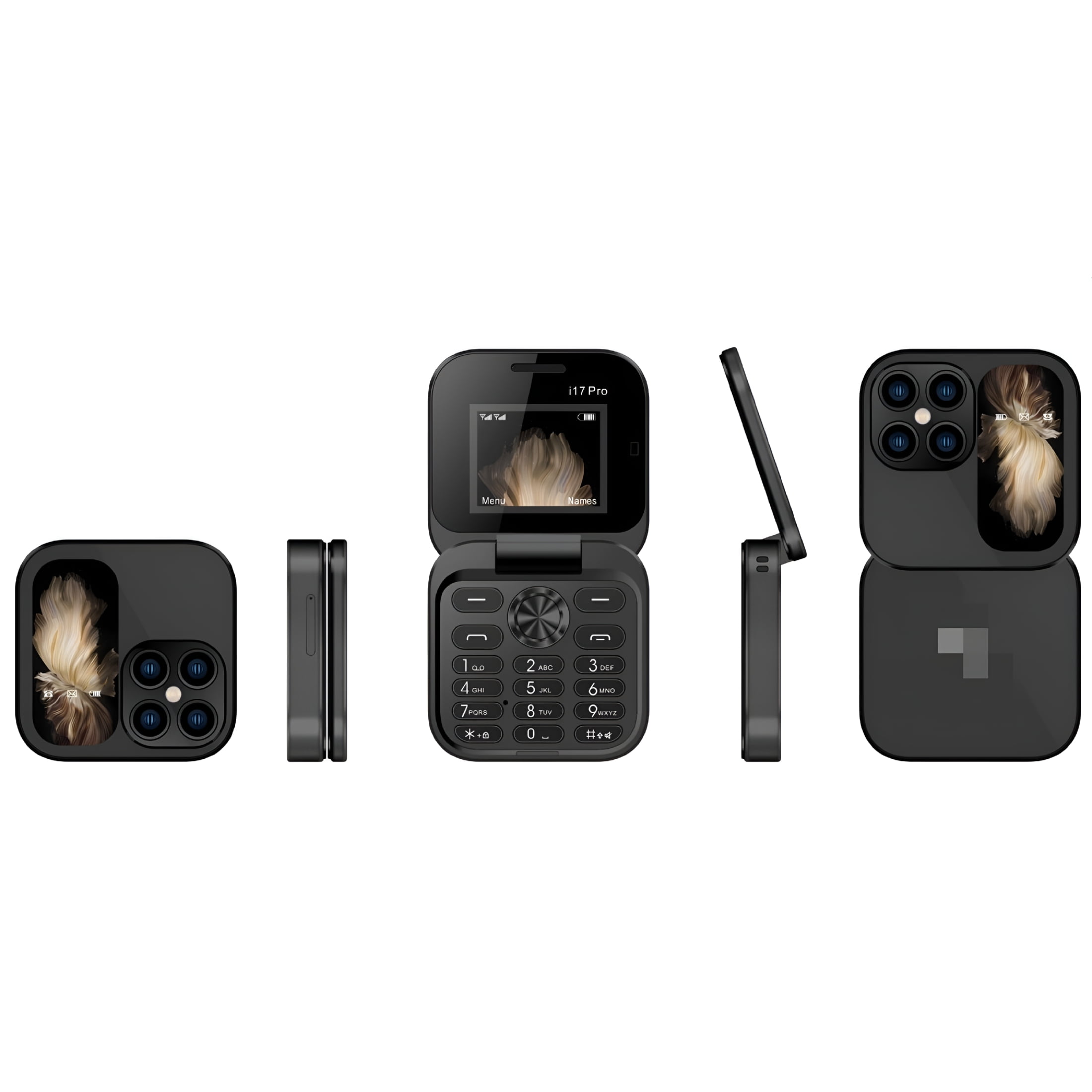 GJX New Mini Flip Phone-Unlocked 2G Cell Phone for Seniors,Large Buttons,Dual Screens,Long-Lasting Battery,Clear Sound,Compact&Easy-To-Use Design