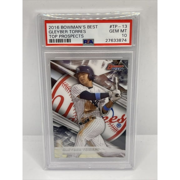 Graded 2016 Topps Bowmans Best Gleyber Torres #TP13 Top Prospects Rookie RC Baseball Card PSA 10 Gem Mint