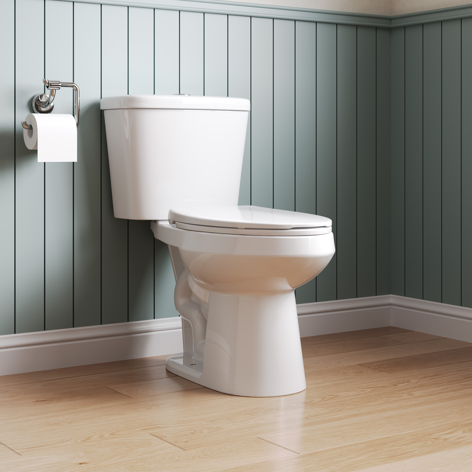 2-Piece 0.8/1.28 GPF Dual flush Elongated ADA Seat Height Toilet in White Map Flush 1000 g, Quiet-Close Seat Included
