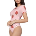 thumbnail image 2 of Naloa Hand Drawn Strawberry Women's Short-Sleeved Onesie, One-Piece Swimsuit for Parties, dates, clubs - Large, 2 of 9
