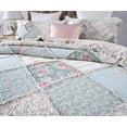 thumbnail image 2 of DaDa Bedding Hint of Mint Floral Pastel Cotton Patchwork Ruffle Bedspread Set (JHW-3036), 2 of 7