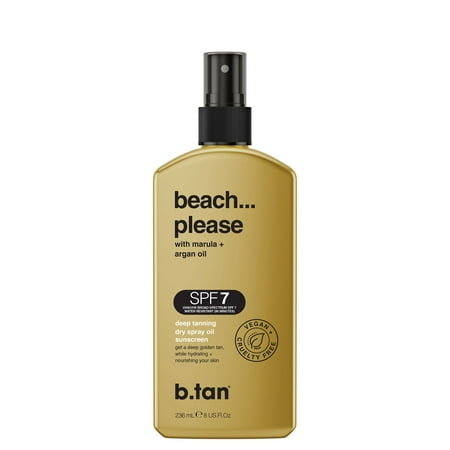 B.Tan Beach Please - SPF 7 Tanning Oil, 8 fl oz