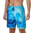 thumbnail image 2 of Uemuo Blue Shell Pattern Mens Swim Trunks Quick Dry Board Shorts with Mesh Lining, Stretch Beach Shorts Quick Dry No-Chafing Board Shorts-Large, 2 of 9