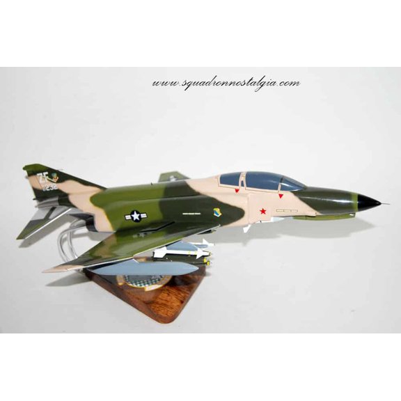308th Fighter Squadron Emerald Knights F-4E Model, 1/42 (18) Scale, Mahogany, USAF
