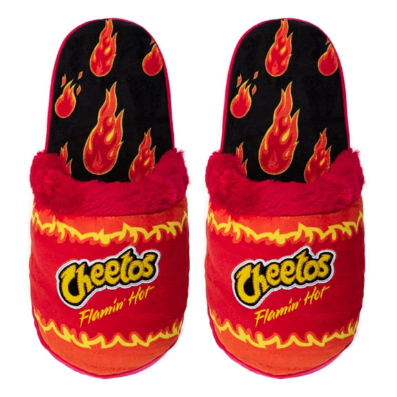 Odd Sox – Flamin’ Hot Cheetos Plush Slippers – Cozy Indoor House Shoes – Fun Fuzzy Novelty Gift –