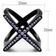 thumbnail image 2 of Luxe Jewelry Designs Women's Black IP Stainless Steel Ring with Amethyst Crystals - Size 8, 2 of 4