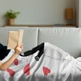 thumbnail image 3 of Kitty Soft Flannel Fleece Blanket, Valentine's Day Themed Graphic of a Funny Kitten in a Pocket Print, Cozy Plush for Indoor and Outdoor Use, 50" x 60", Charcoal Grey Coral and White, by Ambesonne, 3 of 5