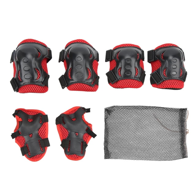 Knee Elbow Guard Protector 6Pcs / Set Roller Skating Protective Gear Adjustable Knee Elbow Palm Guards For 6-18 Years Old