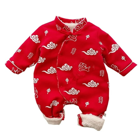 

Romper For Child Kids Pattern Printed Long Sleeve Infant Bodysuits Eve Clothes Red Apricot Small Tiger Warm Dailywear Activewear Cozy Elegant Jumpsuits