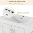 thumbnail image 6 of 30'' Bathroom Vanity with Separate Basin Sink, Modern Bathroom Storage Cabinet with Double-sided Storage Shelf,White, 6 of 6
