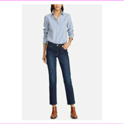Lauren Ralph Lauren 4PX27 Modern Straight Petite Curvy BSR Jeans Deep Royal *
