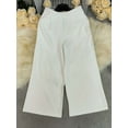 thumbnail image 4 of Elegant White Wide-Leg Trousers (S, White), 4 of 6