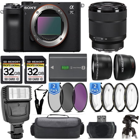 Sony a7C Camera (Black) Camera +28-70mm f/3.5-5.6 OSS Lens +Flash- Kit