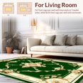 thumbnail image 2 of ODIKA 8'x10' Machine Washable Non-Slip Area Rug, Medallion Trellis with Floral Filigree and Classic Border Motifs High Traffic Rug, Green, 200374, 2 of 7