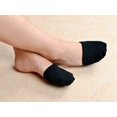 thumbnail image 2 of 10 Pairs Black Seamless Clog Mule Half Socks for Women Cotton Toe Topper Socks, 2 of 6