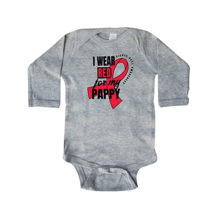 

Inktastic Sickle Cell Awareness I Wear Red For My Pappy Gift Baby Boy or Baby Girl Long Sleeve Bodysuit