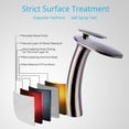 thumbnail image 4 of Wovier Brushed Nickel Waterfall Bathroom Sink Faucet with Supply Hose,Single Handle Single Hole Vessel Lavatory Faucet,Slanted Body Basin Mixer Tap Tall Body Commercial, 4 of 7