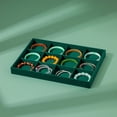 thumbnail image 4 of Caja de almacenamiento de joyas verde oscuro, caja de almacenamiento para clasificar anillos, pulseras, collares, accesorios de exhibición para pulseras, colgantes, bandeja para aretes y joyas,, 4 of 7