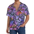 thumbnail image 3 of Wukai Watercolor Butterflies Men's Casual Short-Sleeve Button Down Shirt - Lightweight Summer Dress Shirt for Daily Wear-4X-Large, 3 of 7