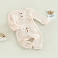 thumbnail image 3 of Baby Girls Pants Set  Ribbed Long Sleeve Crew Neck Romper with Elastic Waist Pants for Toddlers, 3 of 9
