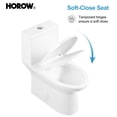 thumbnail image 4 of HOROW White One Piece Toilet, Elongated Ceramic Bowl with Dual Flush, 1.28 GPF, 12" Rough-in for Bathroom, 4 of 13