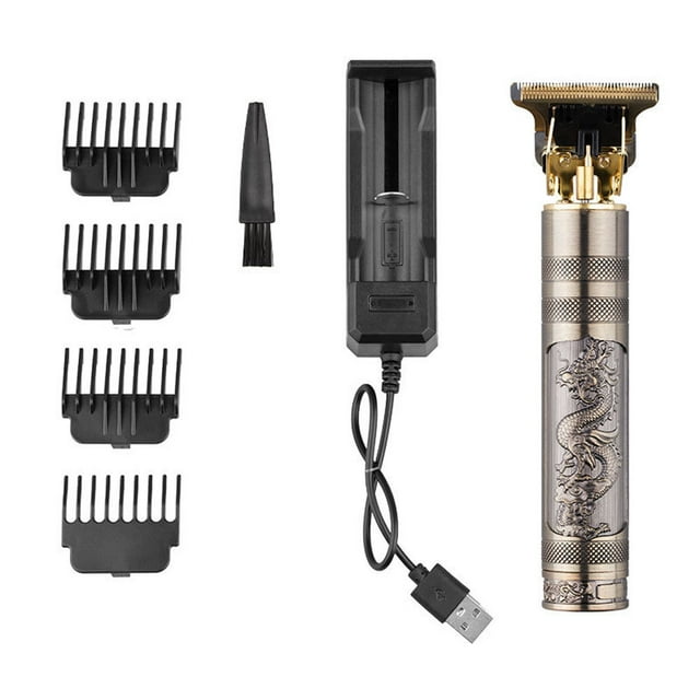 Professional T9 Hair Clippers with Titanium Alloy R-Shaped Blades, 1200mAh Rechargeable Lithium Battery, 4 Positioning Combs (1.5mm-4mm), Stainless Steel Blades, Hollow Suspension Bracket for Heat