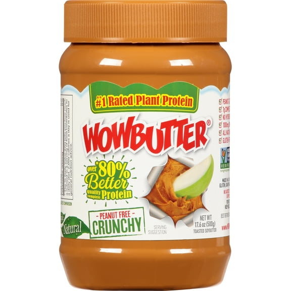 Wowbutter Peanut Free Crunchy Toasted Soybutter 17.6 oz Jar