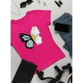 thumbnail image 3 of Half Butterfly Half Daisy T-Shirt Women -Image by Shutterstock, Female 4X-Large, 3 of 4