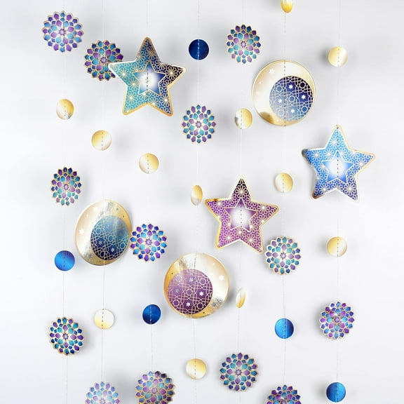 Cheerland Ramadan EID Lantern Crescent Moon Star Party Decorations Garlands,  34 Ft