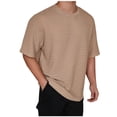 thumbnail image 1 of T-shirts pour Hommes en Coton T-Shirts pour Hommes Chemises Décontractées pour Hommes T-Shirt Léger à Col Rond T-Shirt Uni Respirant Fluide Confortable à Manches Courtes Hauts d'Extérieur, 1 of 7