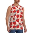thumbnail image 2 of Fotbe Red Strawberry Men's Camiseta sin Mangas Estampada para Hombres, Playera Casual para Gimnasio, Entrenamiento, Playa-X-Large, 2 of 7